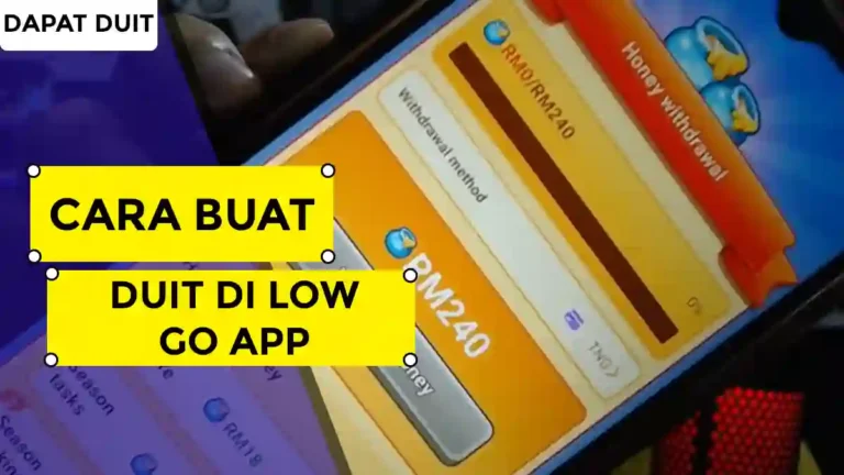 cara buat duit di Low Go App
